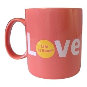 Life is Good "Do what you love. Love what you do" Bright Coral Coffee/Tea Mug